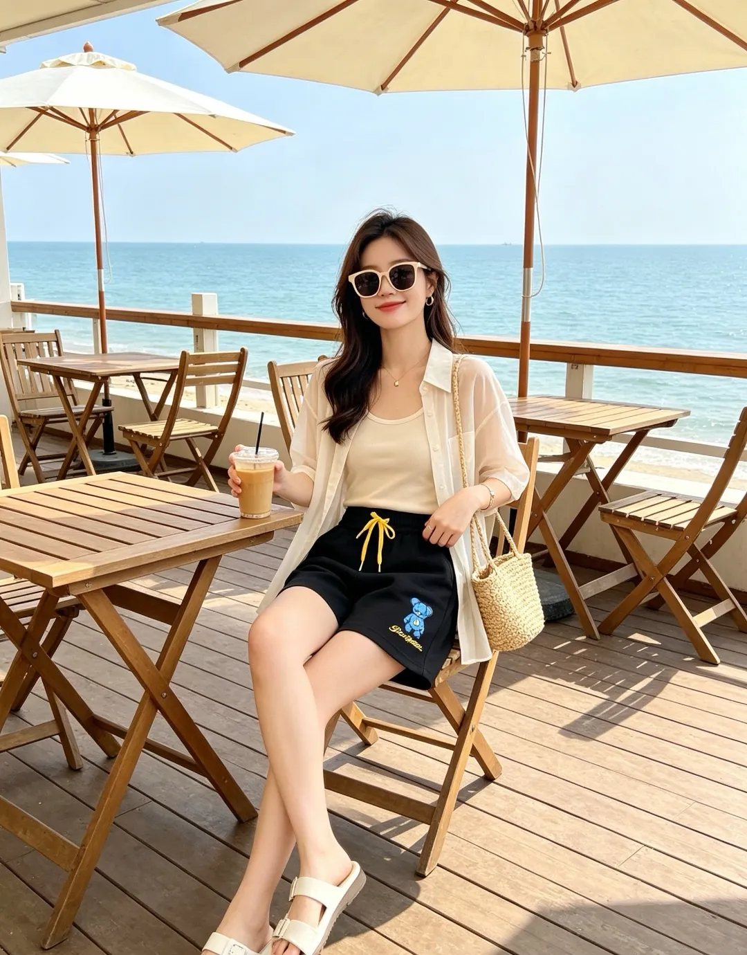 Louis Vuitton/Louis Vuitton 26ss towel patch bear shorts